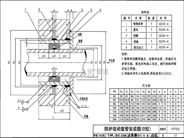 防護密閉套管D型的結構圖