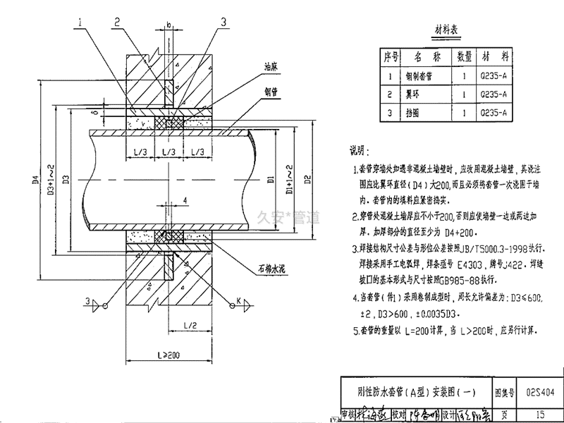 剛性防水套管圖集